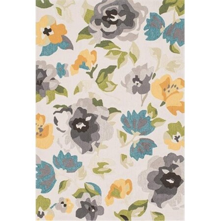 Loloi Loloi Rugs FRACFC-39GYYE3656 3 ft. 6 in. x 5 ft. 6 in. Francesca Rectangular Shape Hand Hooked Area Rug; Grey and Yellow FRACFC-39GYYE3656